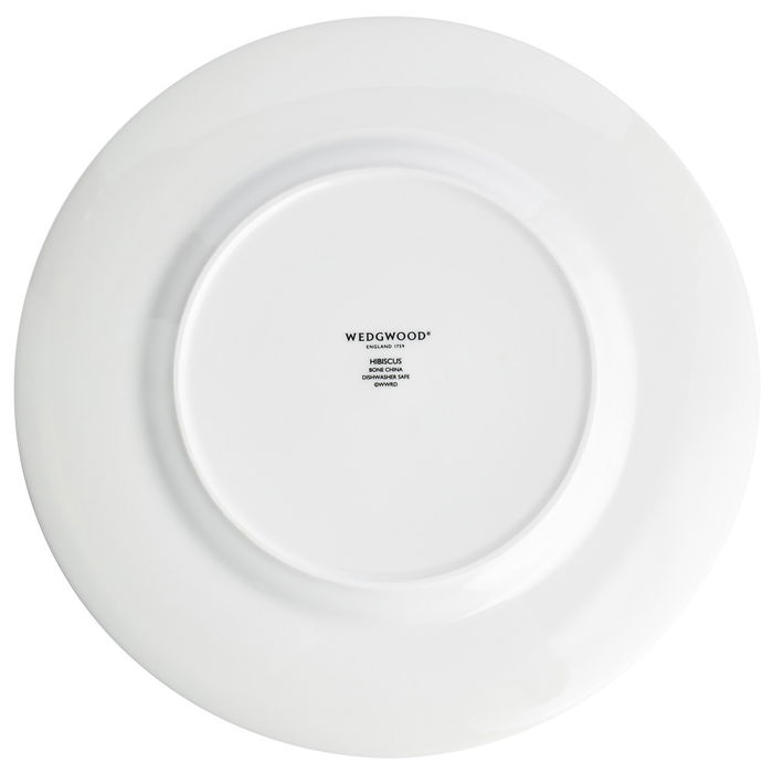 Wedgwood Plato Llano Hibiscus Blue 27 cm (4 Unidades) Apto Lavavajillas Franjas Oro 22k